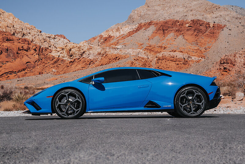 Rent a Blue Lamborghini HuracÃ¡n Coupe â€” a 2-seater Supercar with a 5.2L V10 engine, 630hp, and 442ft-lb of torque!